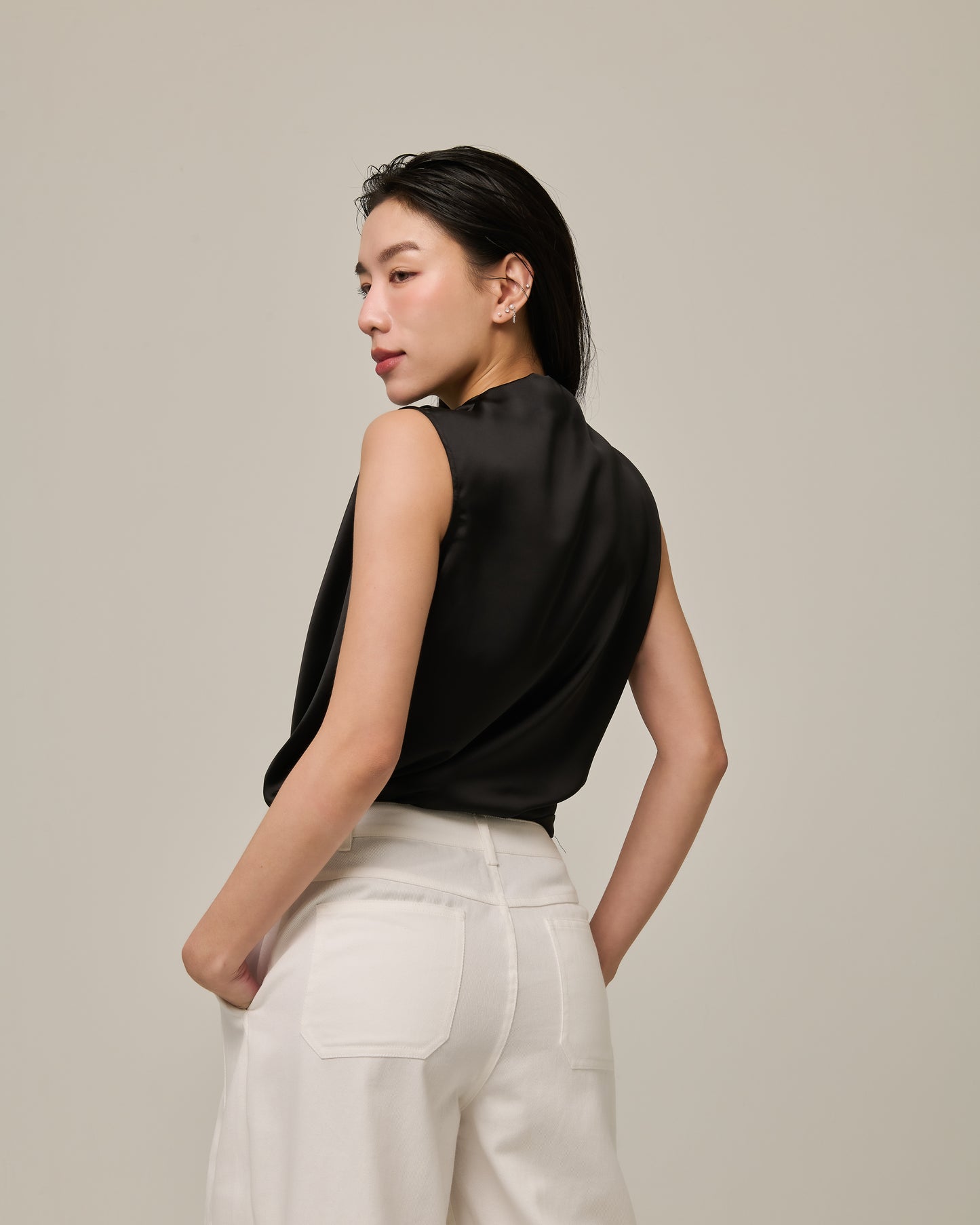 Estelle Satin Draped Top