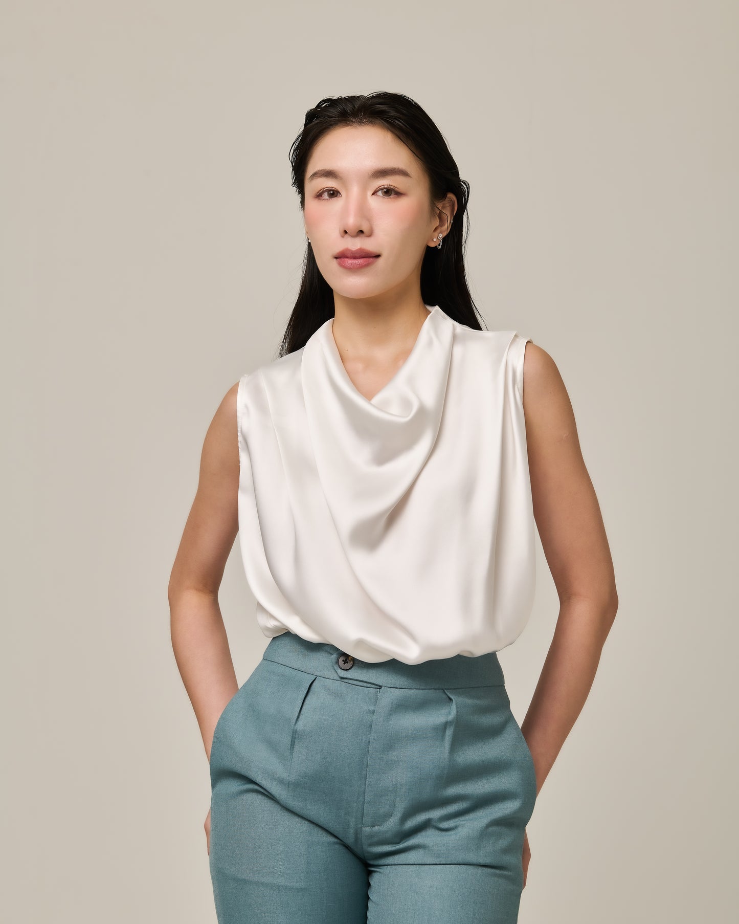 Estelle Satin Draped Top