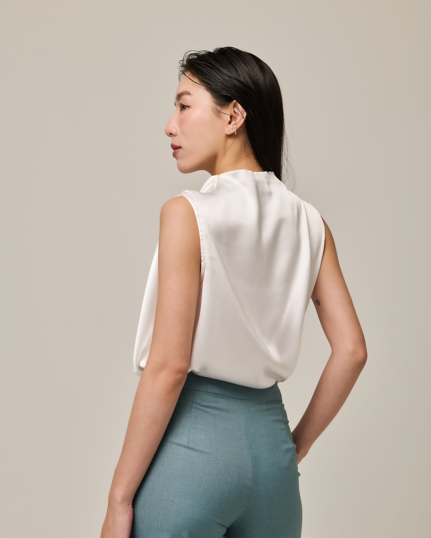 Estelle Satin Draped Top