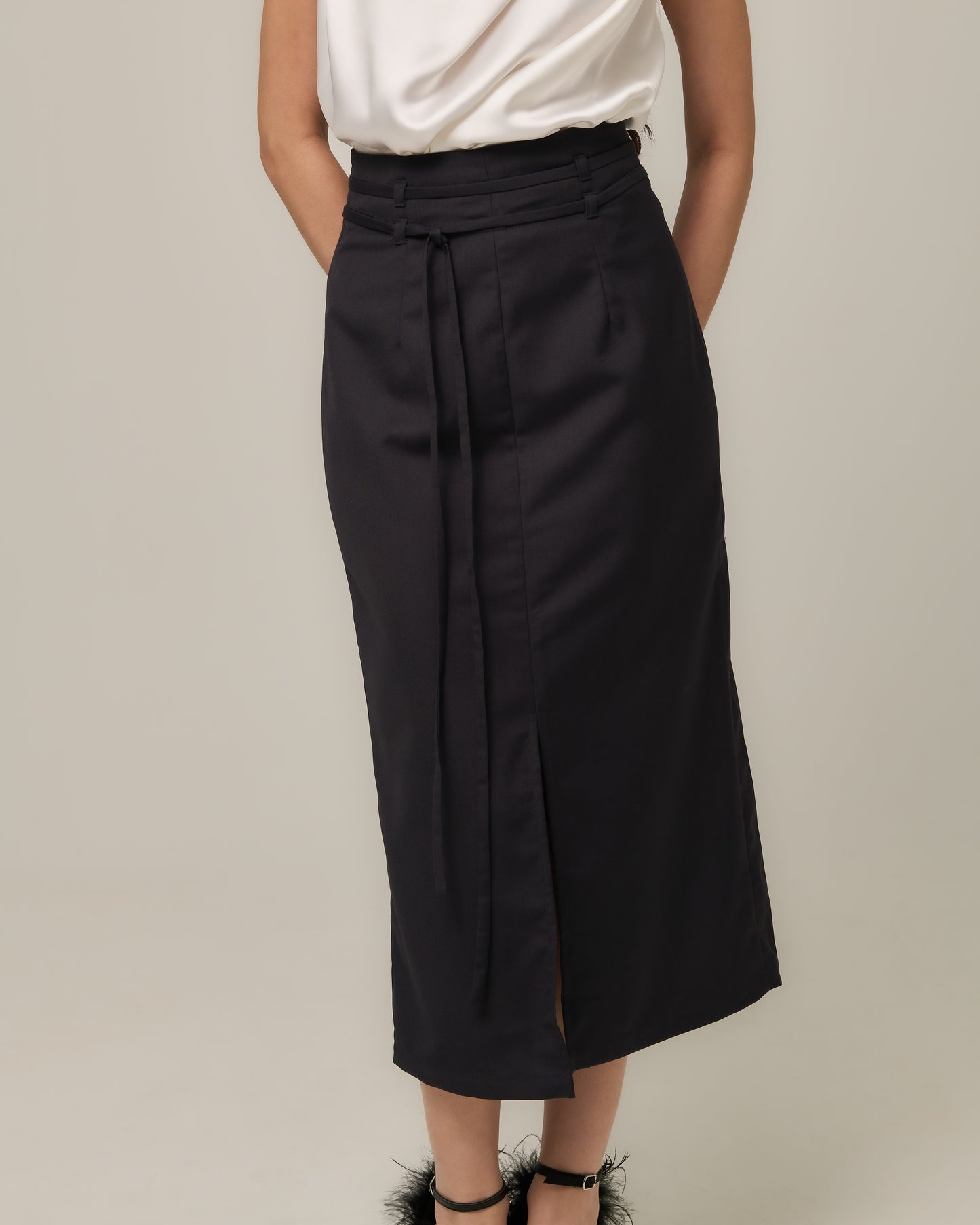 Celeste Belted Pencil Skirt