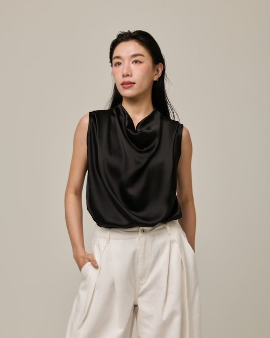 Estelle Satin Draped Top