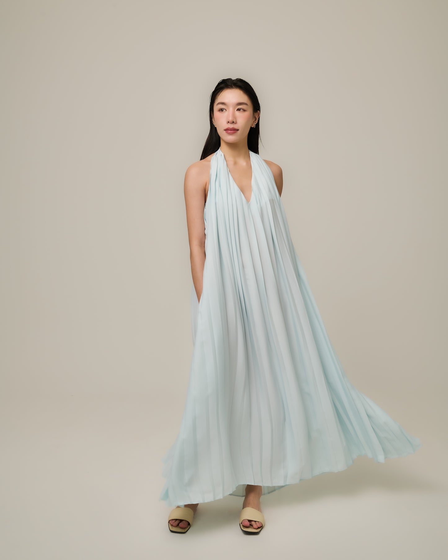 Soleil Pleated Maxi Dress